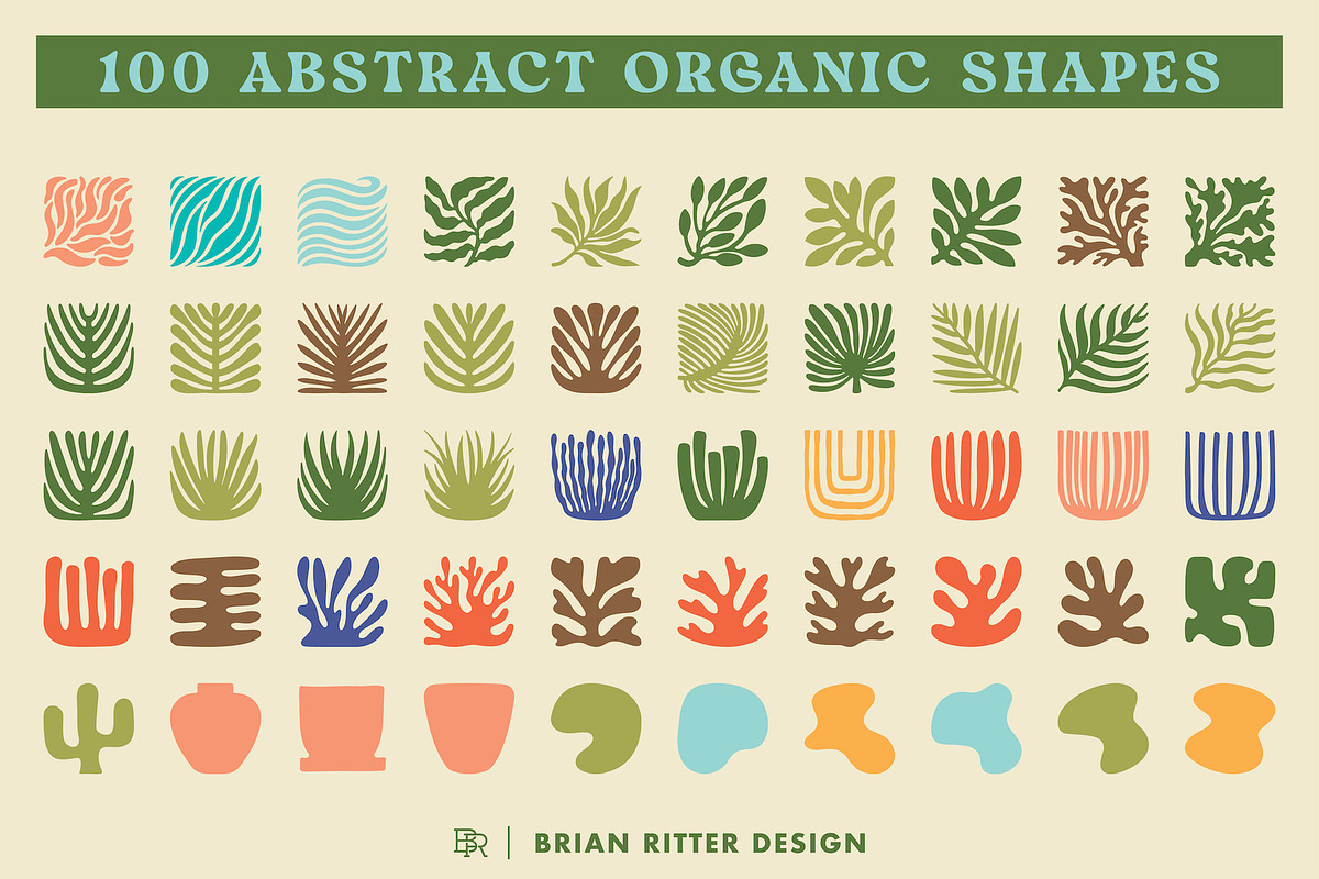 100 Abstract Organic Shapes, an Object Graphic by Brian Ritter Design (Photo 5 of 6)