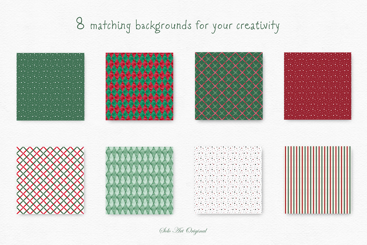 Christmas Watercolor Frames Cards, an Object Graphic by Solo Art Original (Photo 9 of 12)