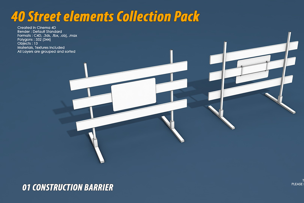 40 Street elements Collection Pack, an Architecture 3D Model by multimedia4ds (Photo 3 of 70)