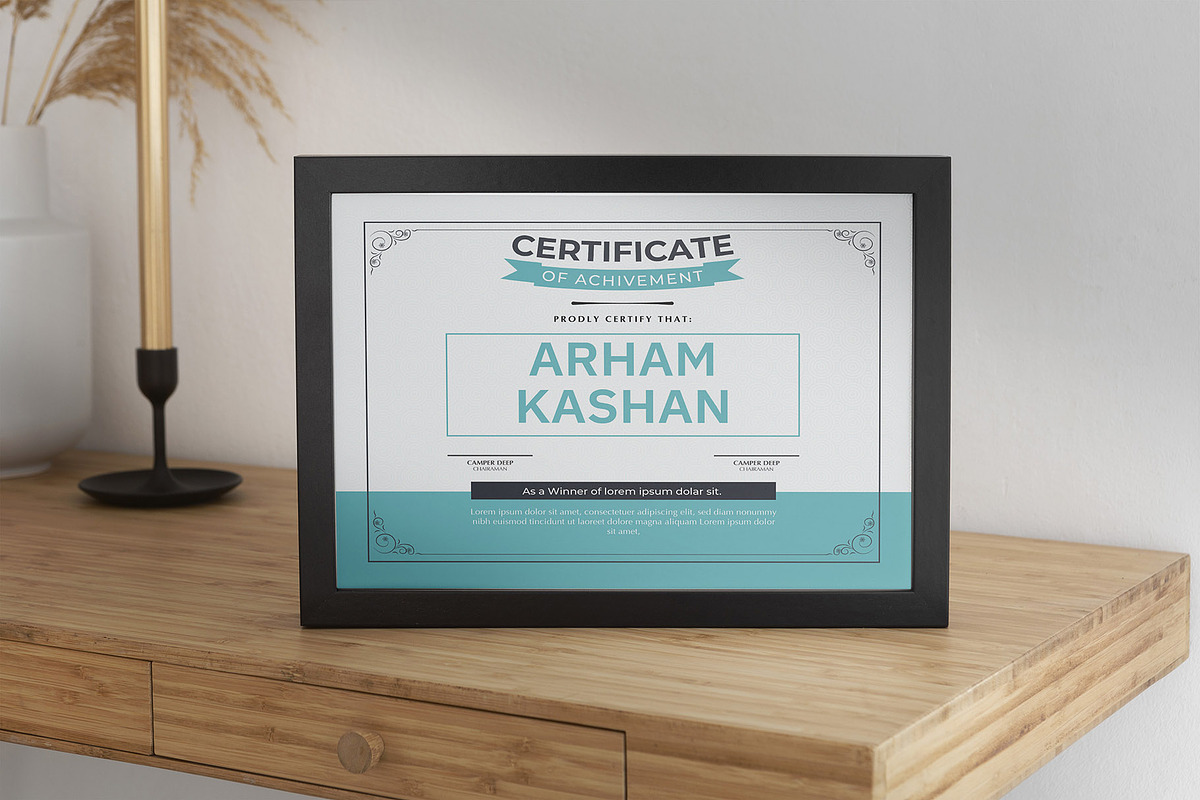 Certificate Of Achievement Design, a Stationery Template by MRI STUDIO (Photo 4 of 12)