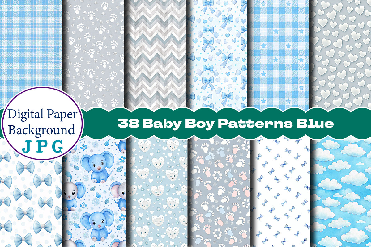 Baby Boy Patterns Blue Digital, a Background Photo by Wow Magic (Photo 1 of 2)
