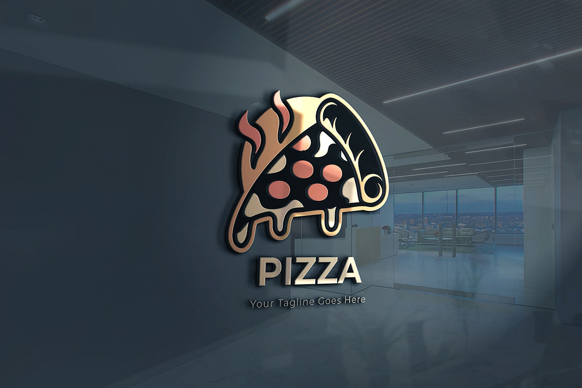 Modern Pizza Logo Template, a Branding & Logo Template by YUDesignStore (Photo 2 of 7)