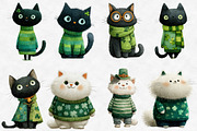 St Patrick Day Cats Clipart, an Illustration by Designworld (Thumbnail 4 of 6)