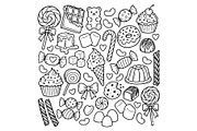 Hand drawn candy collection. Doodle, an Object Illustration by Voodz_shop (Thumbnail 1 of 3)