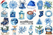 Blue Christmas Clipart, an Illustration by Pixels.Craft (Thumbnail 1 of 7)