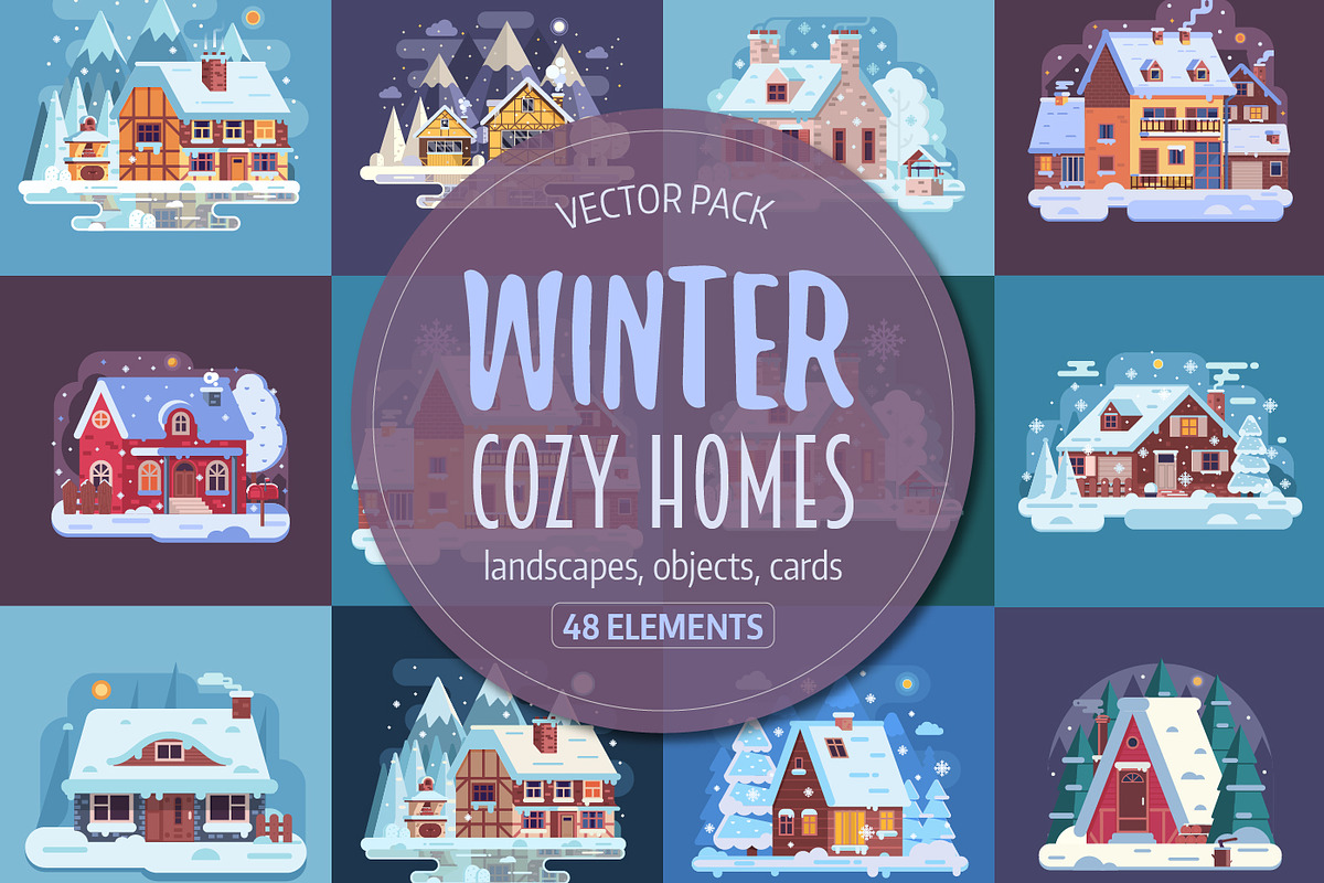 Winter Cozy House Collection, an Illustration by Alex Krugli (Photo 1 of 11)