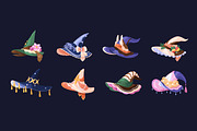 Witch, wizard hats set + patterns, an Object Illustration by PaperTrident (Thumbnail 1 of 20)