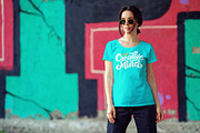 Female T-Shirt Mock-Up v4, a Shirt Mockup by 2dsight (Thumbnail 3 of 7)