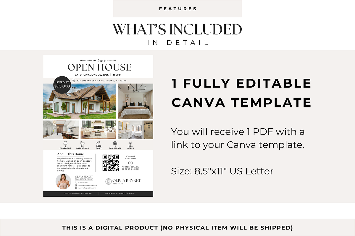 Real Estate Open House Flyer, a Flyer Template by BrandhavenStudio (Photo 5 of 12)