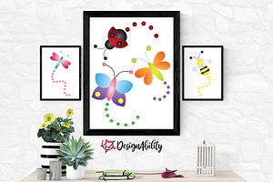 Colorful Bugs Clipart