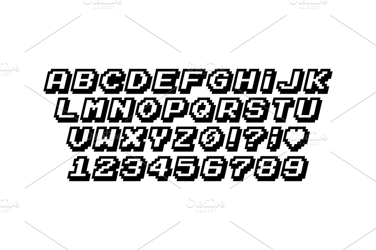 Pixel art, vector letters set., a Templates & Theme by Nomber_86 (Photo 2 of 5)