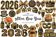 Gliteer New Year Clipart, an Illustration by CreationArt (Thumbnail 1 of 7)