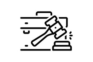 Case justice black icon, an Outline Icon by Creative priyanka
