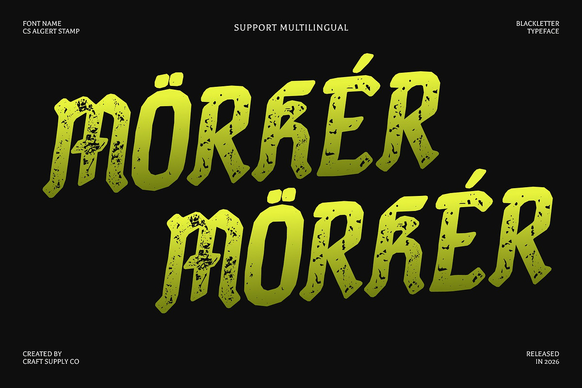 CS Algert Stamp, a Blackletter Font by Craft Supply Co. (Photo 6 of 8)