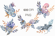 Ocean Dreams Watercolor Set, an Object Graphic by ViolettaKh (Thumbnail 3 of 7)
