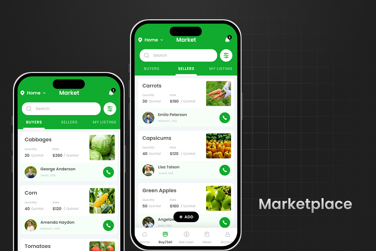 Agri Product & Service Farmer App, an UI Kit Template by Opus LabWorks (Photo 3 of 9)