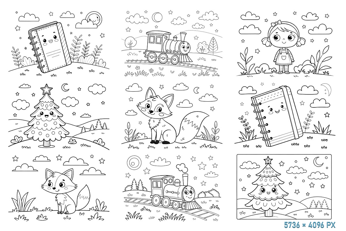Big Kids Coloring Pages Bundle, an Education Illustration by Vaniuta_Art (Photo 5 of 7)