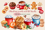 Christmas sweets and hot drinks, a Decorative Illustration by Hanna Hryharenka (Thumbnail 1 of 15)