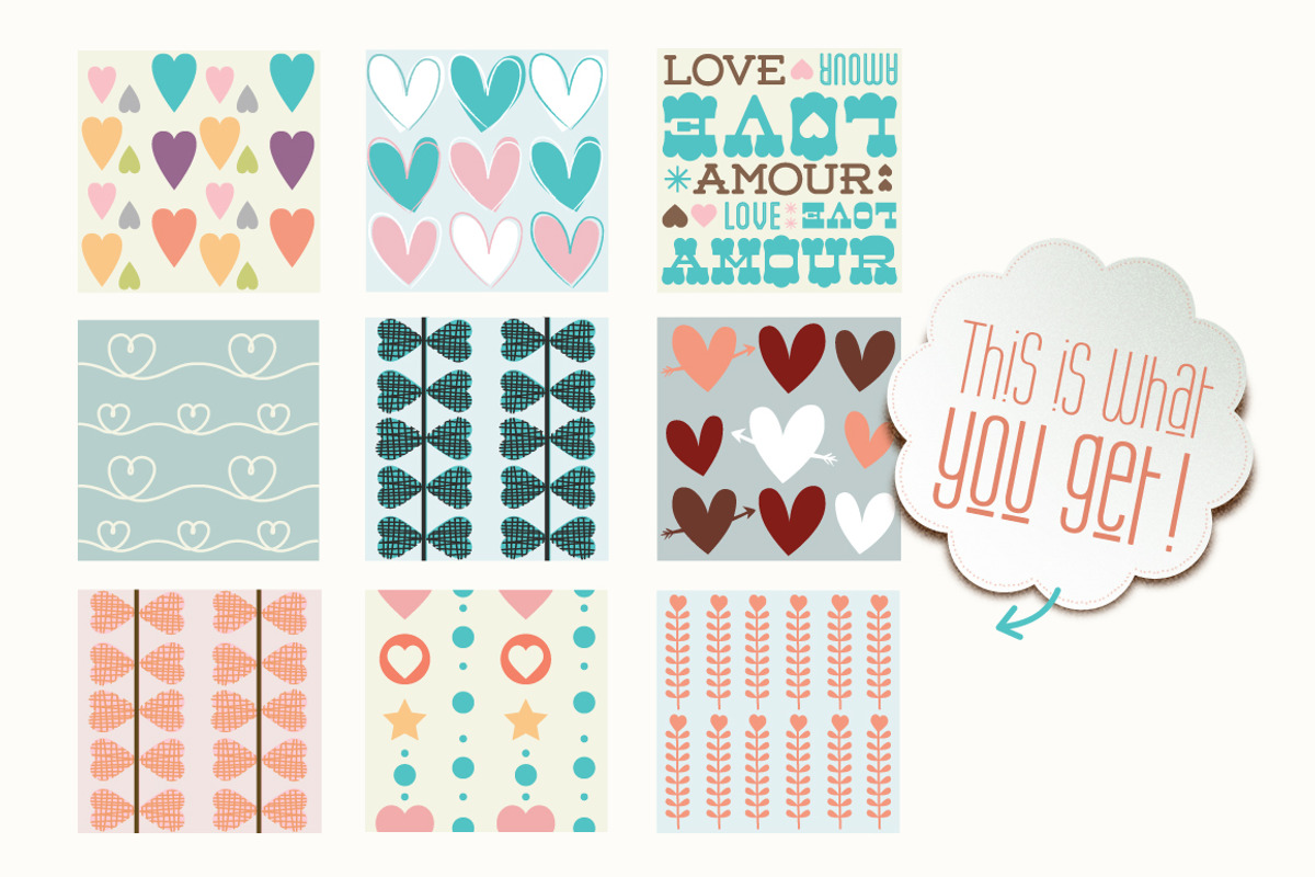 Love Vector Patterns preview 2