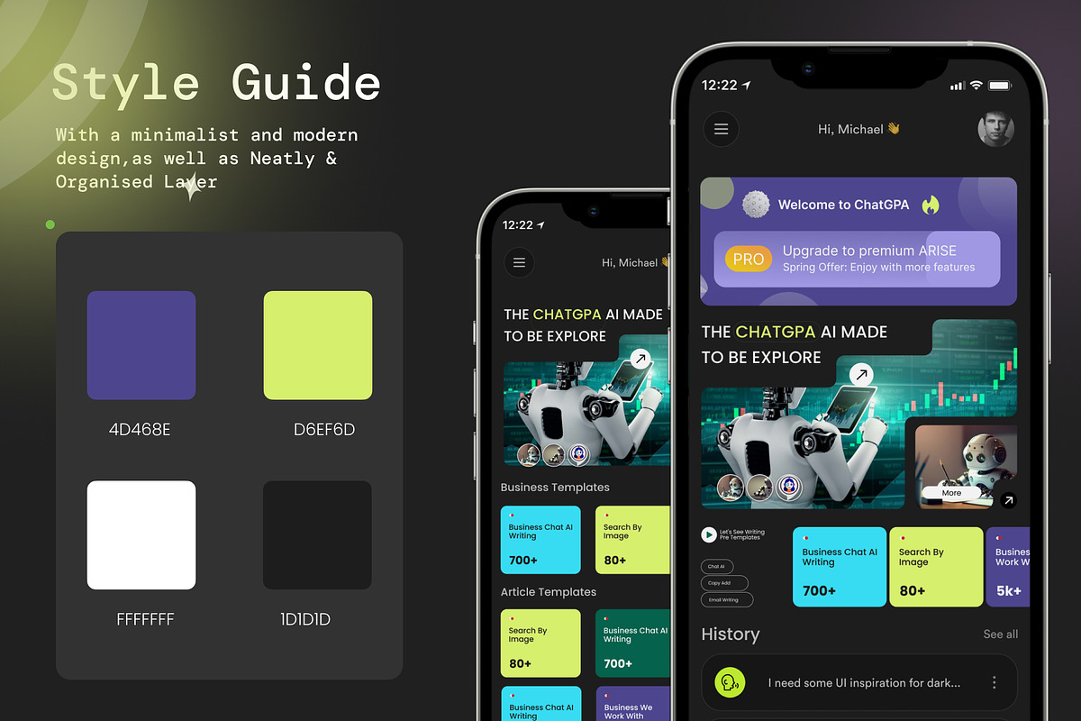 Ai chat pro | AI Chatbot UI Kit, an UI Kit Template by Muhammad_Ahmad (Photo 5 of 6)
