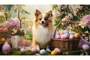 hunt easter with dog ai generated, an Animal Photo by pikepicture