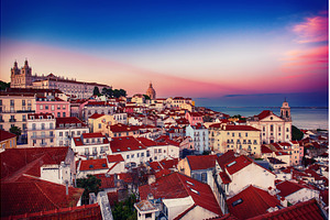Panoramic View Of Downtown Lisbon, an Architecture Photo by Nature and travel