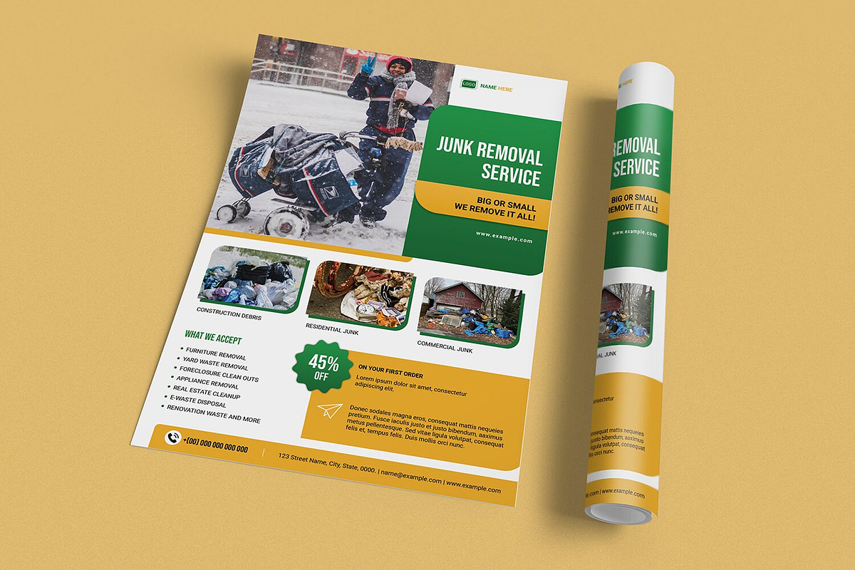 Junk Removal Services Flyer, a Flyer Template by retrographix (Photo 4 of 4)