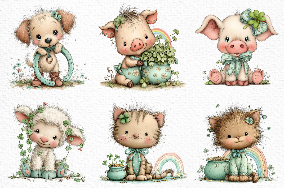 St. Patrick’s Day Animal Bundle Clip, an Illustration by Craft Nest (Photo 3 of 11)