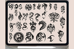 Dragon Tribal Tattoo Brush Stamp