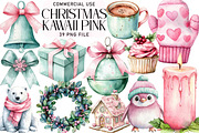 Kawaii Pink Mint Christmas Clipart, an Illustration by Daily.Designs (Thumbnail 1 of 5)