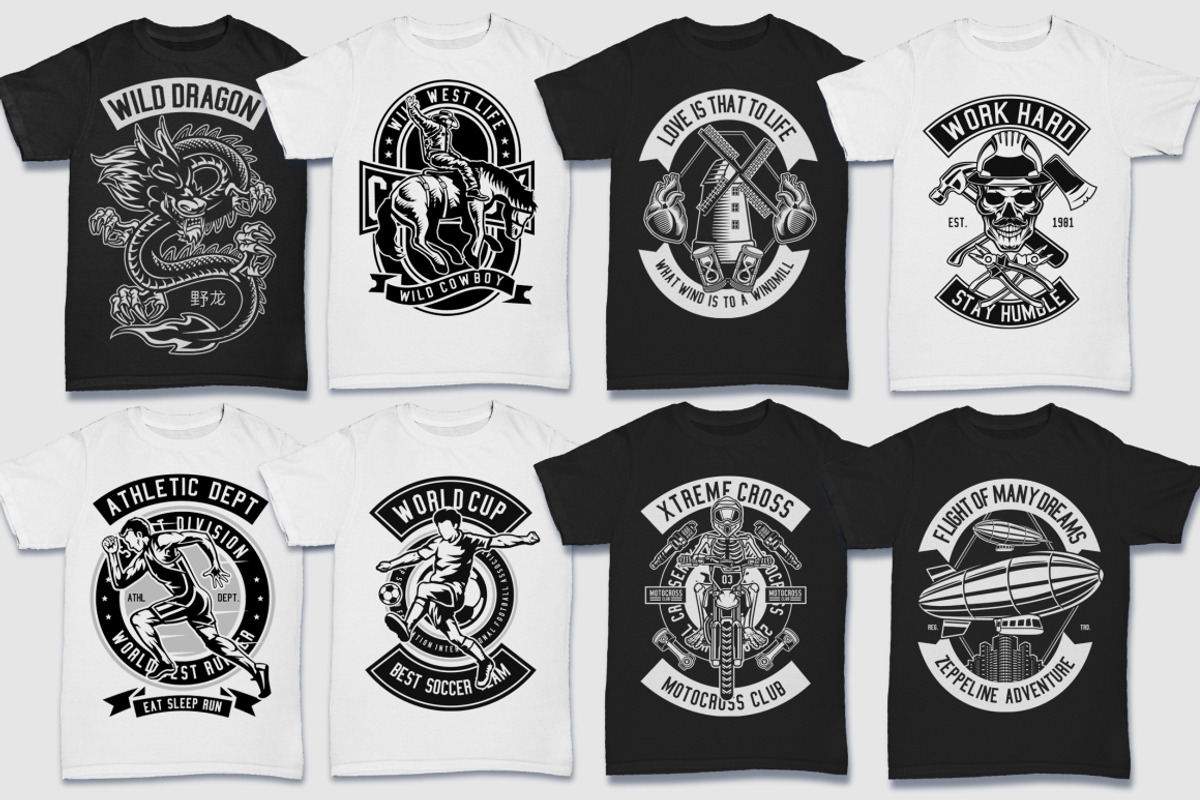 200 Vector Tshirt Designs ( B/W ), an Education Illustration by roach_graphic (Photo 27 of 27)