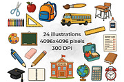 Back to School Clipart Education PNG, an Education Illustration by QM_ART (Thumbnail 2 of 7)