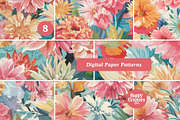 Petals of Paradise Digital Papers #1, a Pattern Graphic by Happy Creators Co. (Thumbnail 3 of 7)