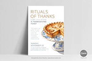 Thanksgiving Invite Canva Temp - 17, a Marketing Template by BloomToLife By Dona
