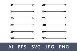 A set of twelve distinct arrow, an Object Illustration by Saba Vector