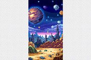 Alien Planet Pixel Art Background, a Background Graphic by minhm2m (Thumbnail 11 of 12)