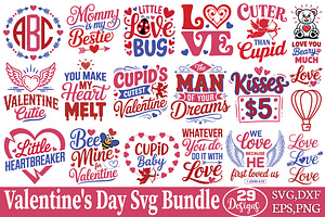 Valentine's Day Designs Svg Bundle, an Object Graphic by DollarSmart