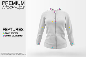 Women's Full-Zip Hoodie Mockup