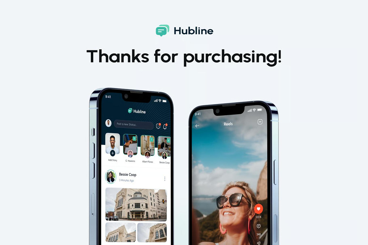 Hubline Social Network Mobile App UI, an UI Kit Template by Creative Perspective (Photo 6 of 6)