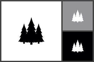 Pine Trees Forest Silhouette Icon, a Branding & Logo Template by quadrazo