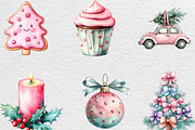 Kawaii Pink Mint Christmas Clipart, an Illustration by Black Bird Studio (Thumbnail 5 of 6)