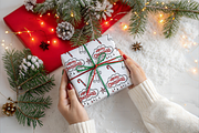 Christmas Gift Box Mockup Hands, a Product Mockup by TatiMockup (Thumbnail 3 of 4)