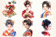 Beautiful Japanese Geisha Girl PNG, an Illustration by DreamCafeArt (Thumbnail 3 of 7)