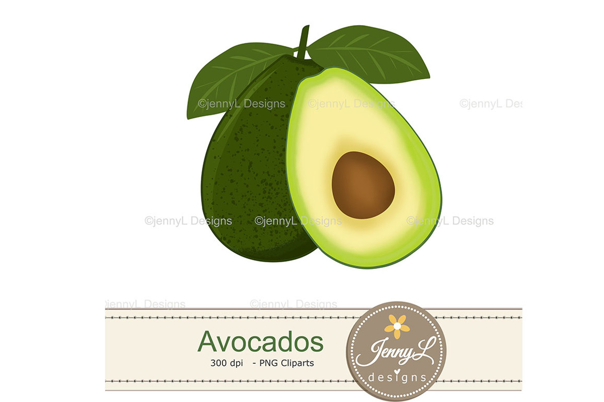 Avocado Digital Papers and Clipart, a Pattern Graphic by JennyL Designs (Photo 3 of 7)