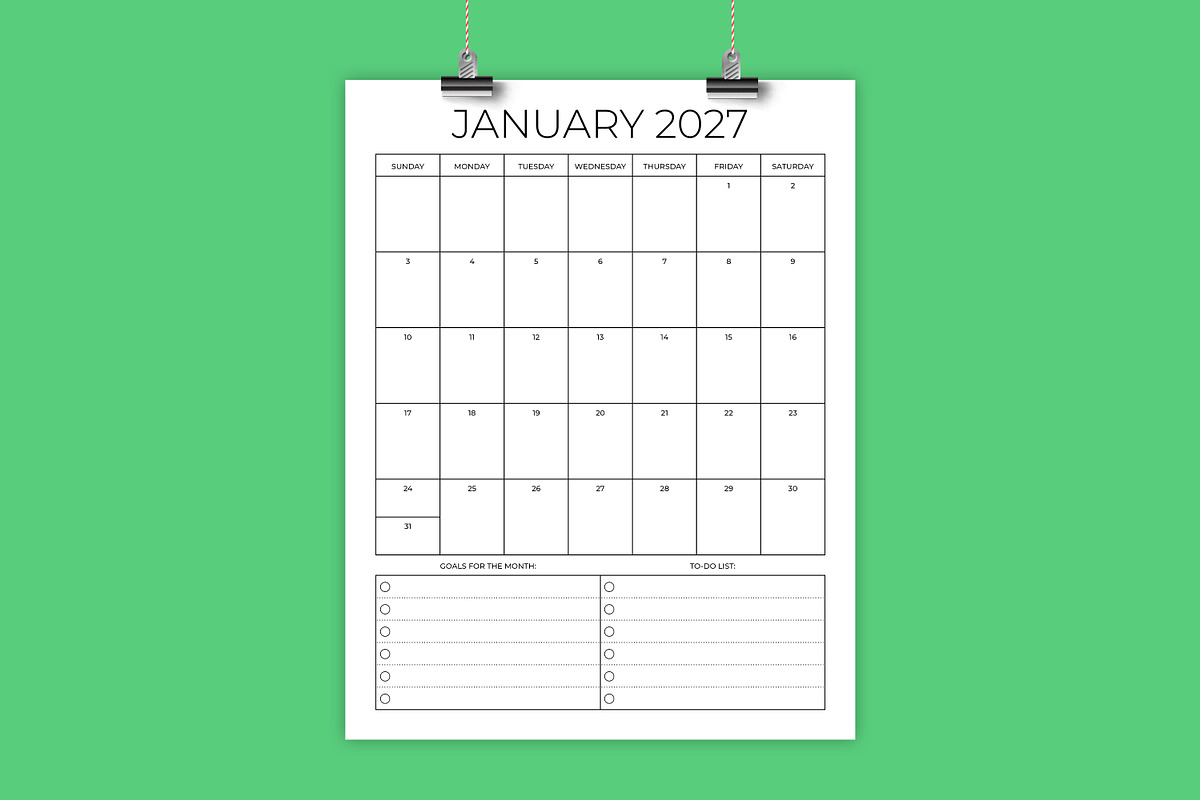 2027 Vertical 8.5 x 11 Inch Planner