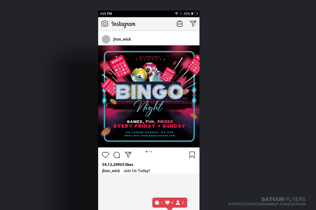 Bingo Flyer Template, a Flyer Template by Satgur Graphic Design (Photo 3 of 4)