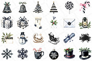 Black and White Christmas Clipart, an Illustration by DreamPrint404 (Thumbnail 5 of 5)