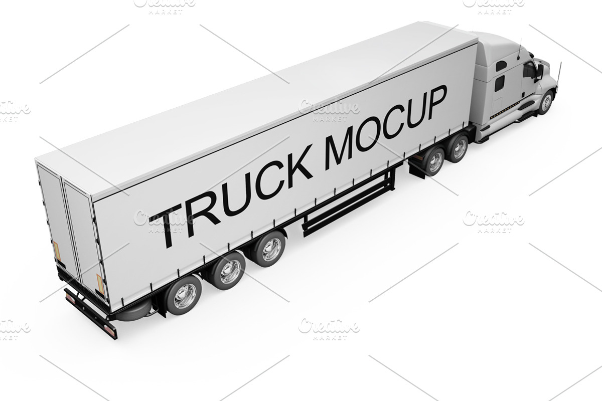 Cargo Truck Mockup, a Cups & Container Mockup by PixelMockup
