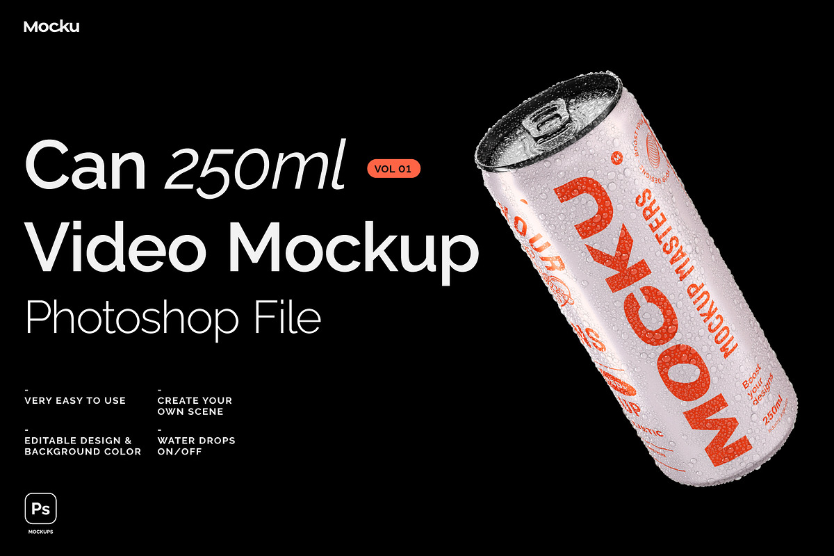 25cl Can - Photoshop Video Mockup, a Packaging Mockup by Mocku (Photo 2 of 12)