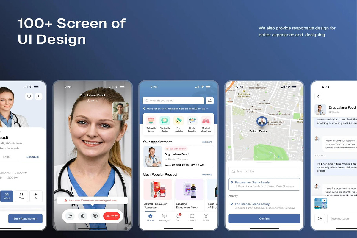 Healthcare Mobile App UI Kit, an UI Kit Template by Creative Perspective (Photo 3 of 8)